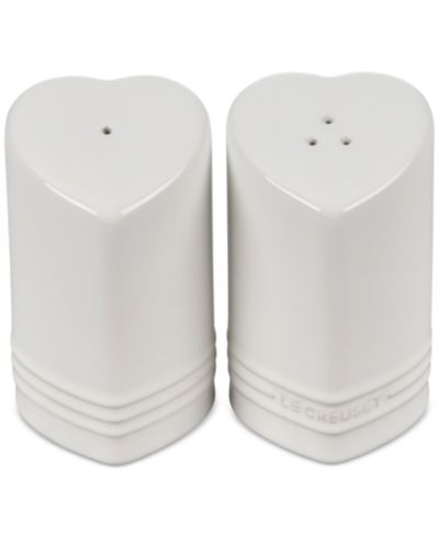 Le Creuset Stoneware Figural Heart Salt and Pepper Shakers, Set of 2