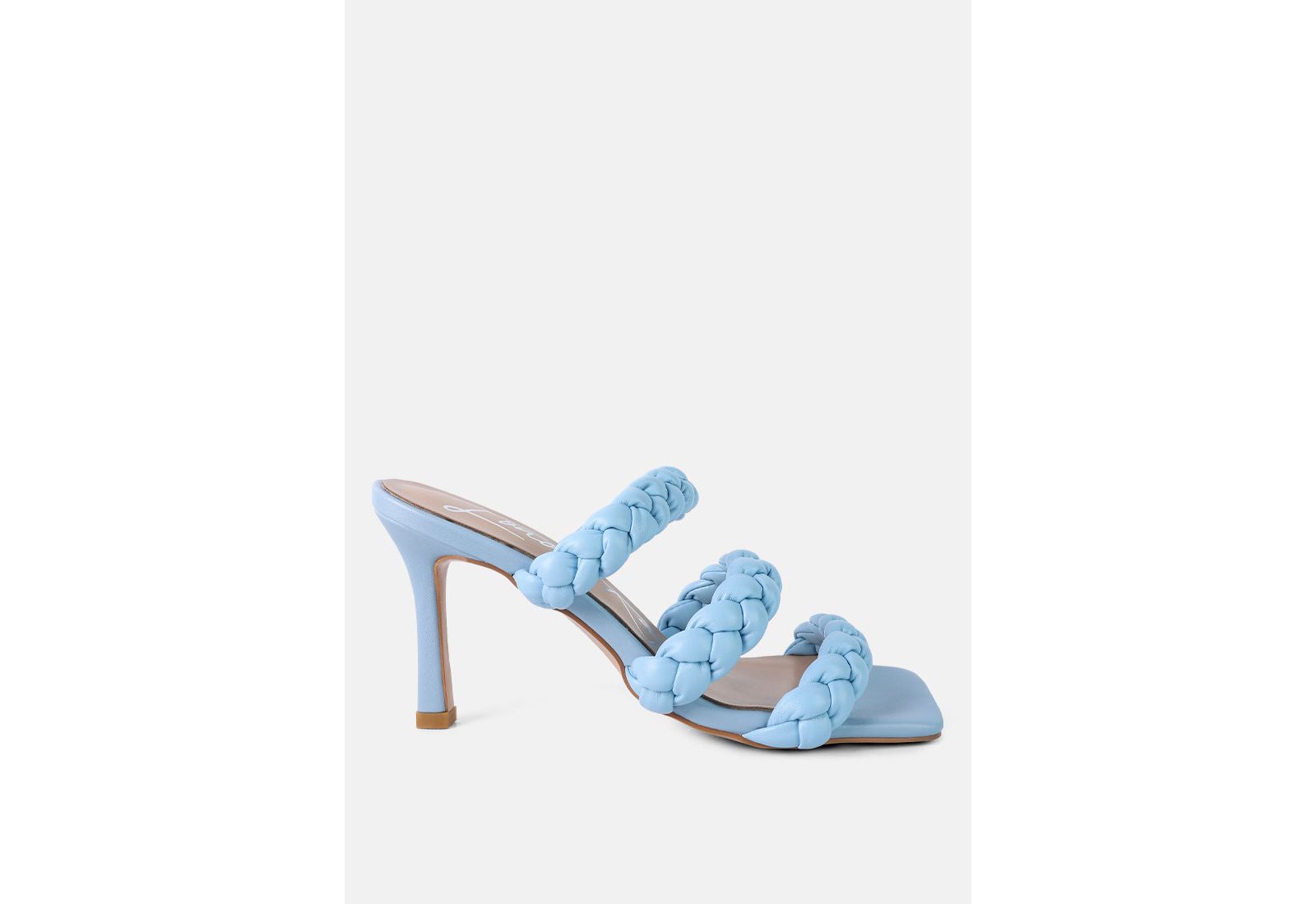 London Rag Women's High Bae Braided Strap Casual Heels Sandal