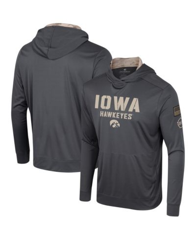 Мужское худи Colosseum Iowa Hawkeyes OHT Military-Inspired Long Sleeve Charcoal