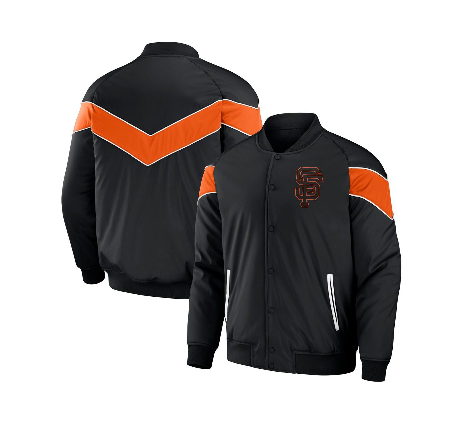 Men's Darius Rucker Collection by Fanatics Black San Francisco Giants Baseball Raglan Full-Snap Jacket