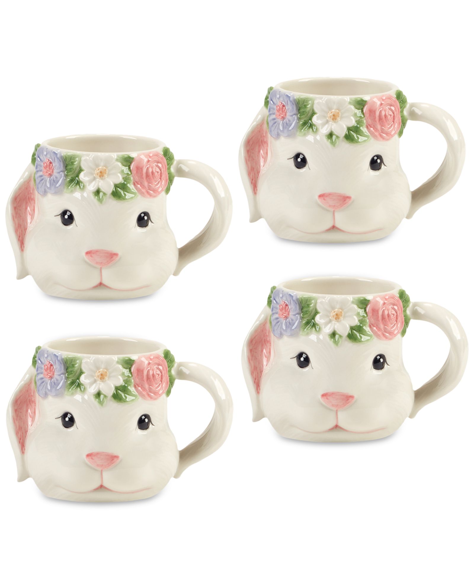 Кружки Certified International Easter 3-D Bunny, набор из 4 шт