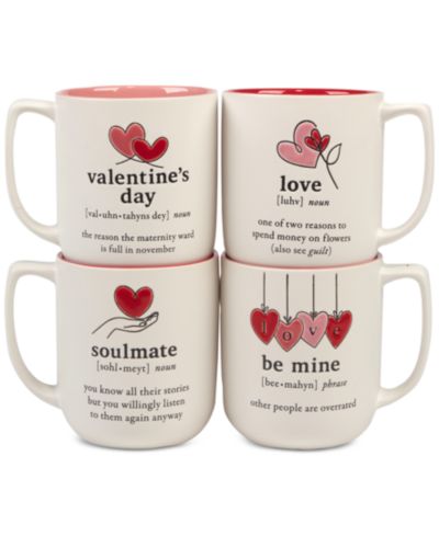 Набор кружек Certified International Valentine's Day, 4 шт