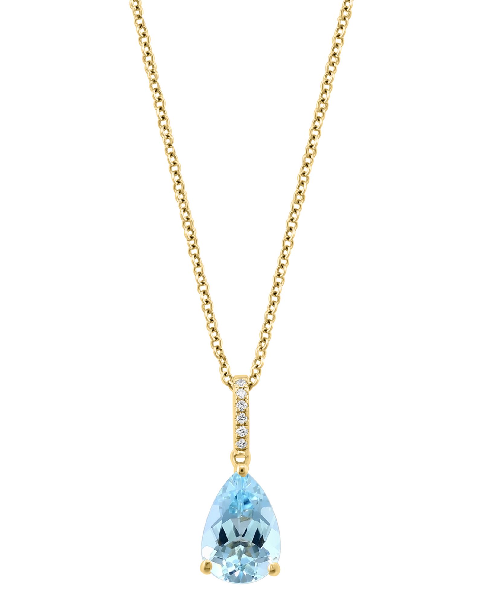 Подвеска EFFY® Aquamarine (1-1/2 ct. t.w.) & Diamond Accent 18" в 14k Gold