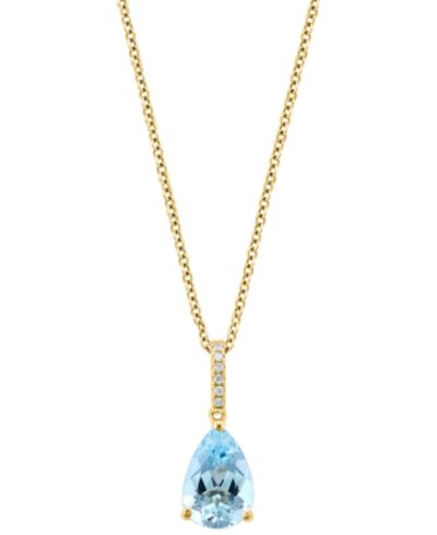 Подвеска EFFY® Aquamarine (1-1/2 ct. t.w.) & Diamond Accent 18" в 14k Gold