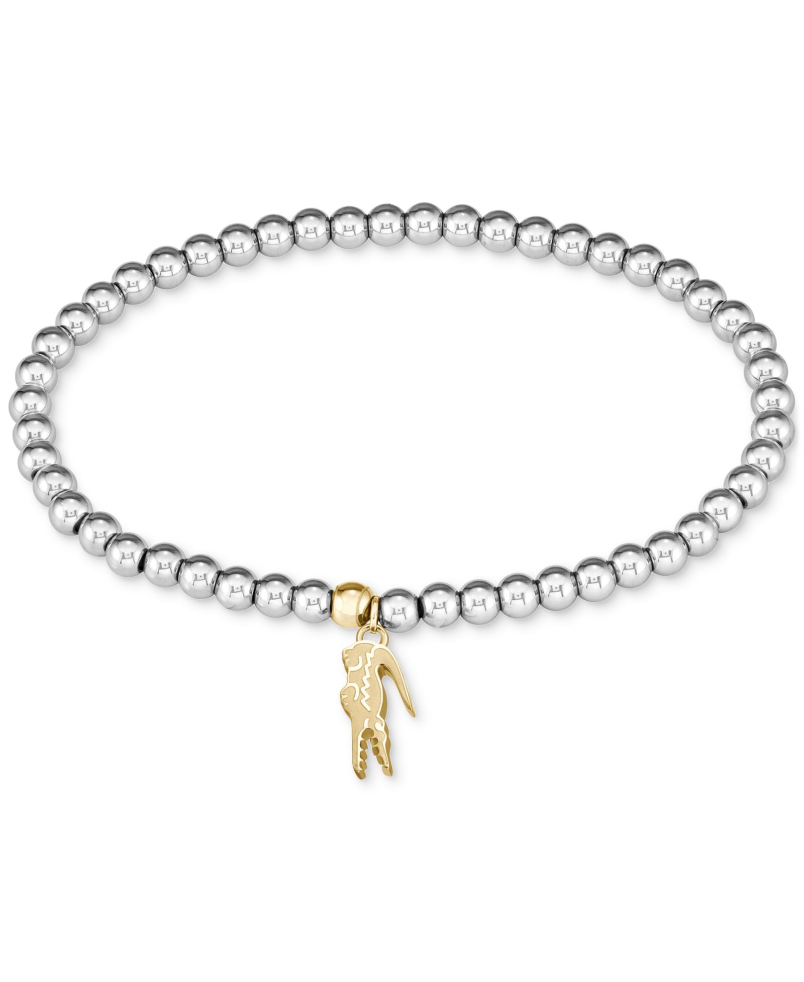 Lacoste Two-Tone Obre Beaded Charm Bracelet