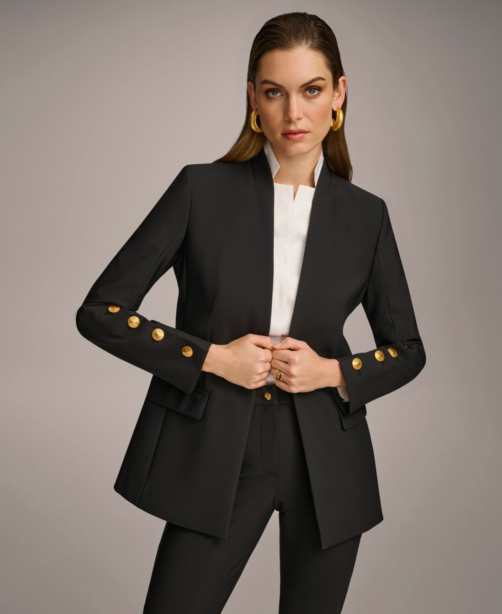 Женский блейзер Donna Karan New York Button-Sleeve