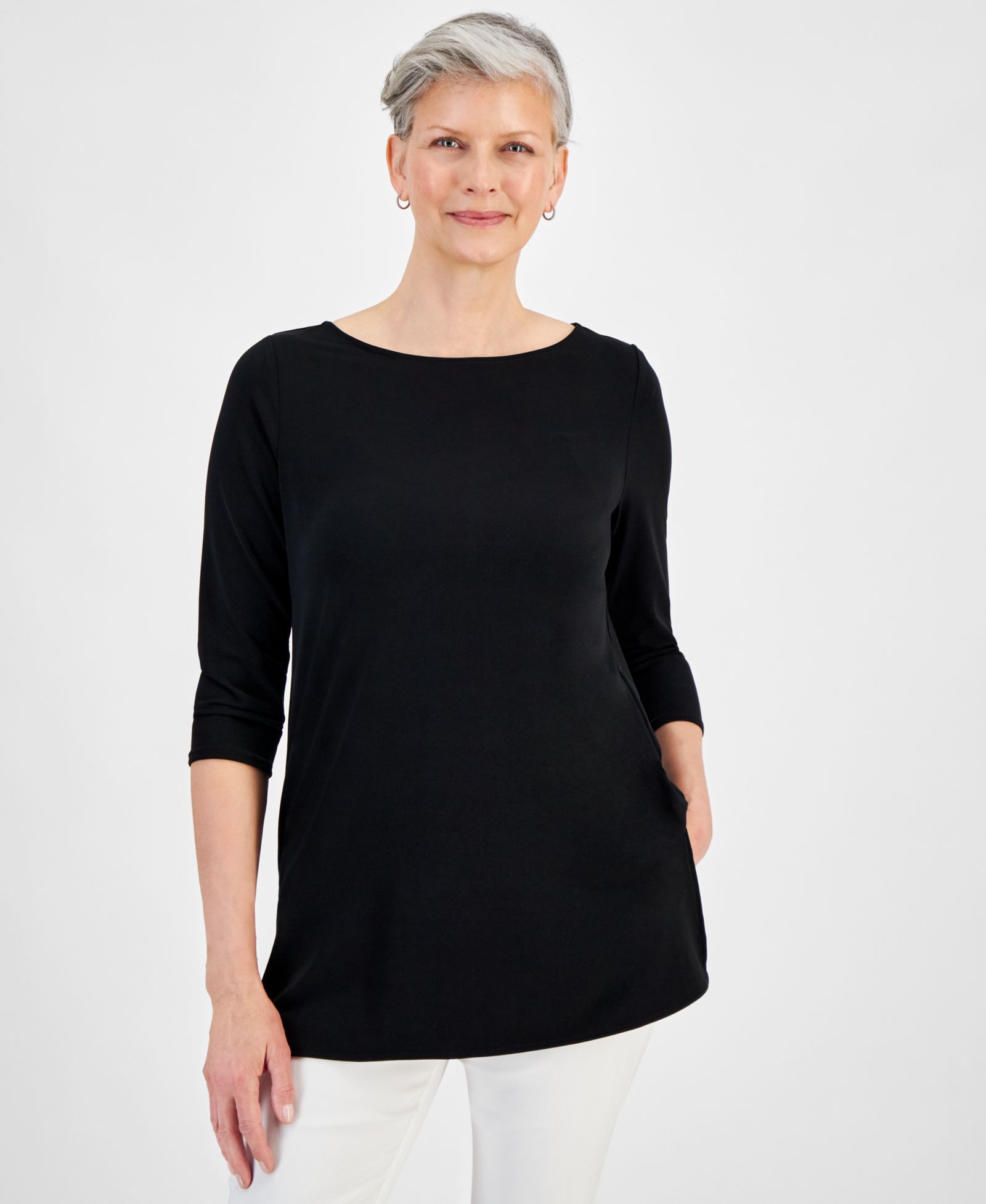 Женский туник-топ JM Collection Boat-Neck 3/4-Sleeve