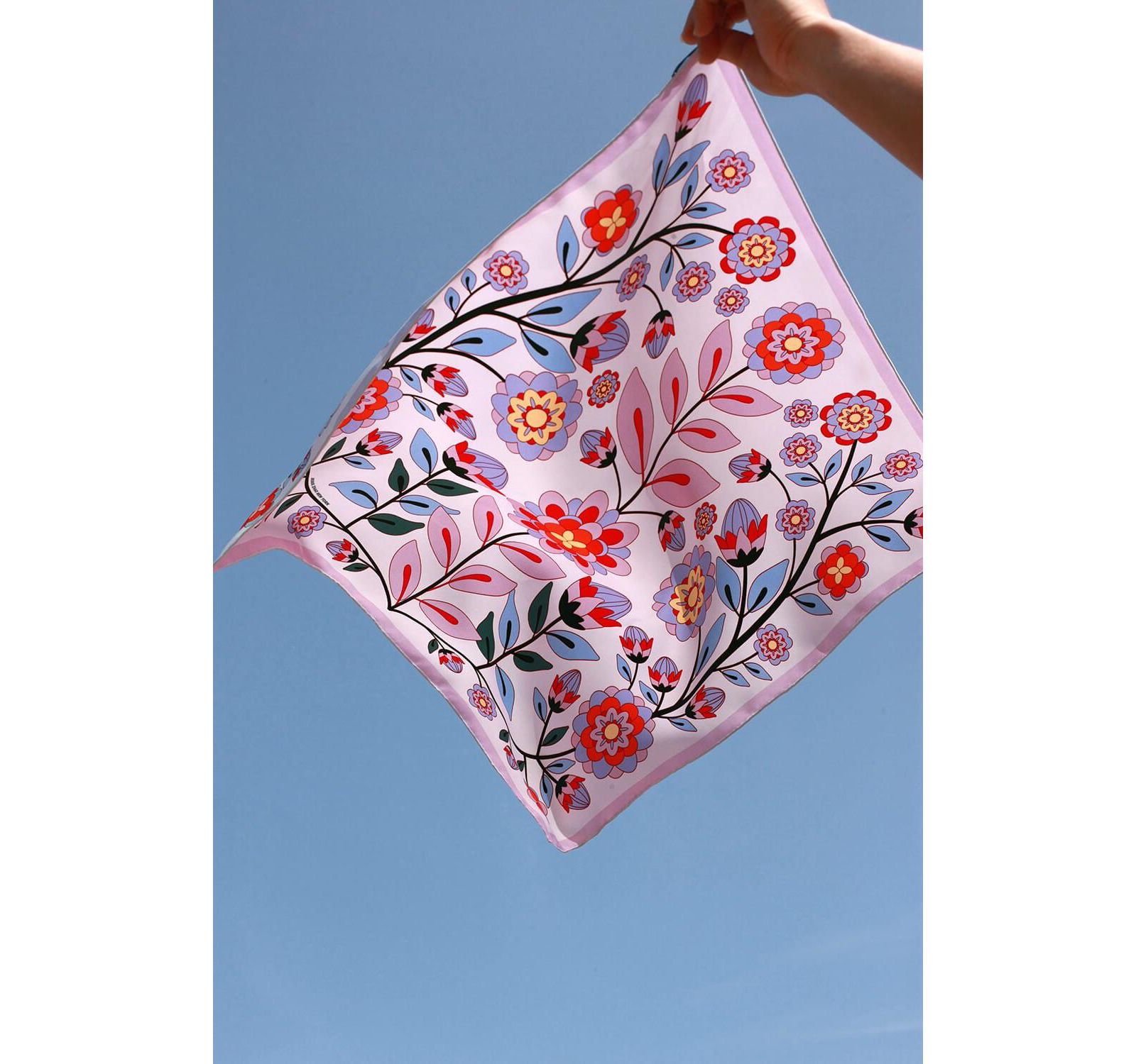 Шарф Jessie Zhao New York Double Sided Silk Of Pink Garden