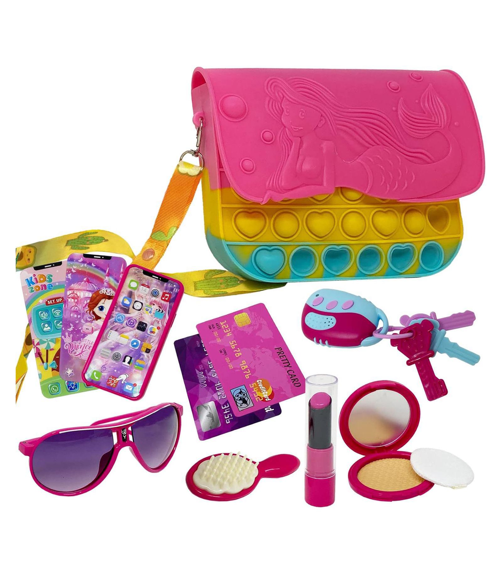 The New York Doll Collection Fidget Pop It Purse для девочек, набор из 10 шт