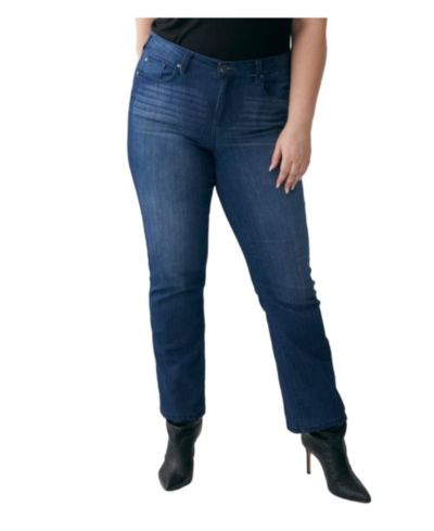 Molly & Isadora Женские джинсы Bootcut с высокой посадкой в винтажном стиле Plus Size