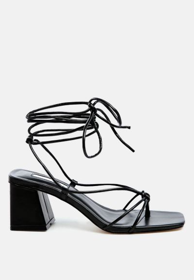 Womens Spruce Tie Up Block Heel Sandals