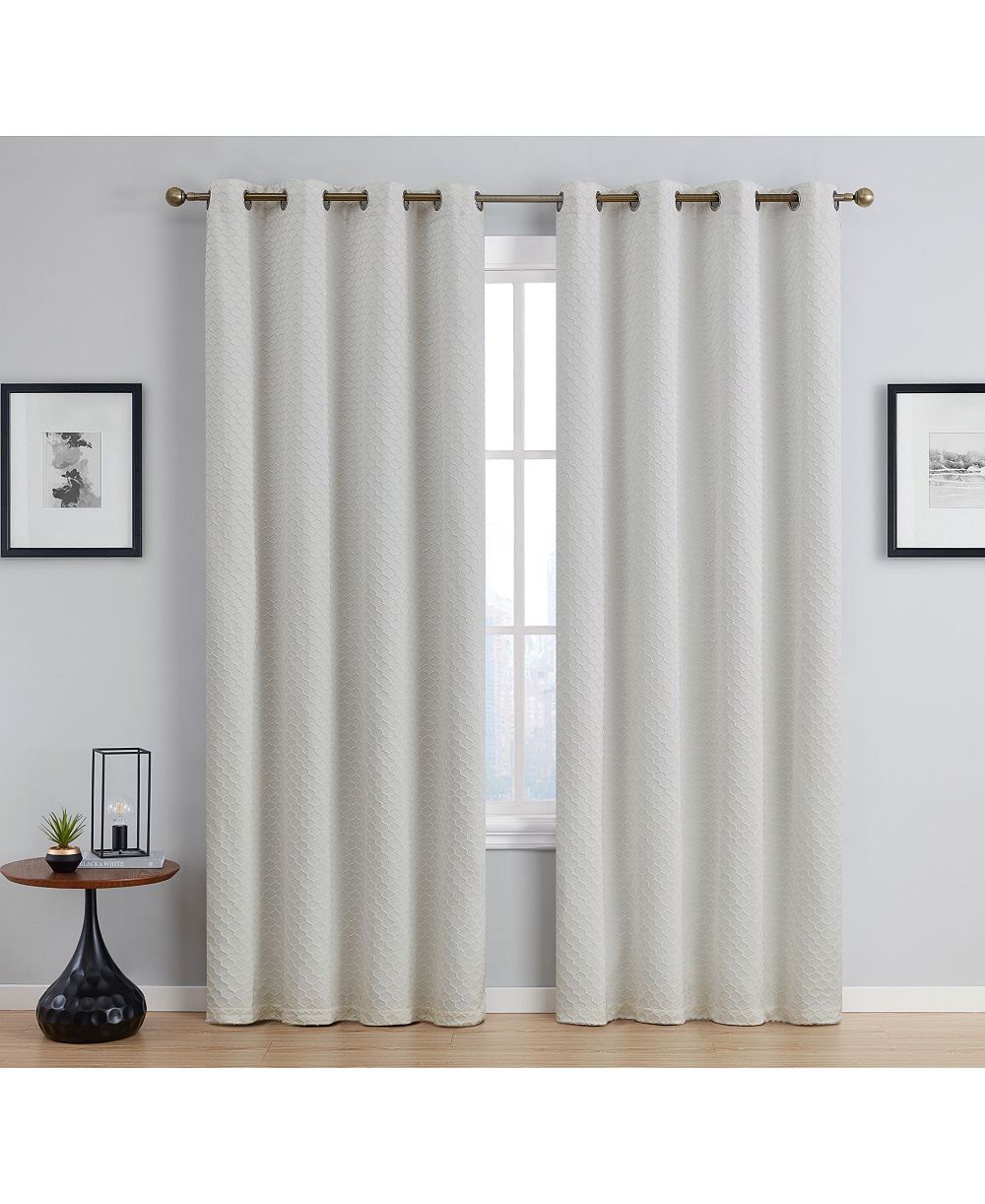 Шторы для окон HLC.me Siena Pattern, двухслойные, теплоизоляционные, с люверсами, комплект из 2 шт.