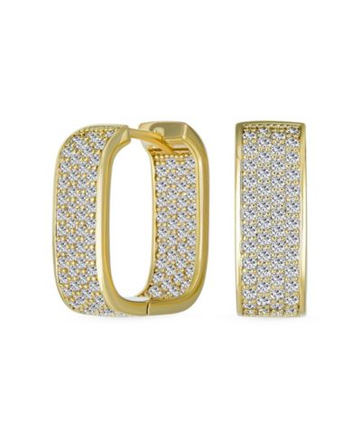Bling Jewelry серьги-кольца с бриллиантами CZ, позолоченные, 0.7 Inch