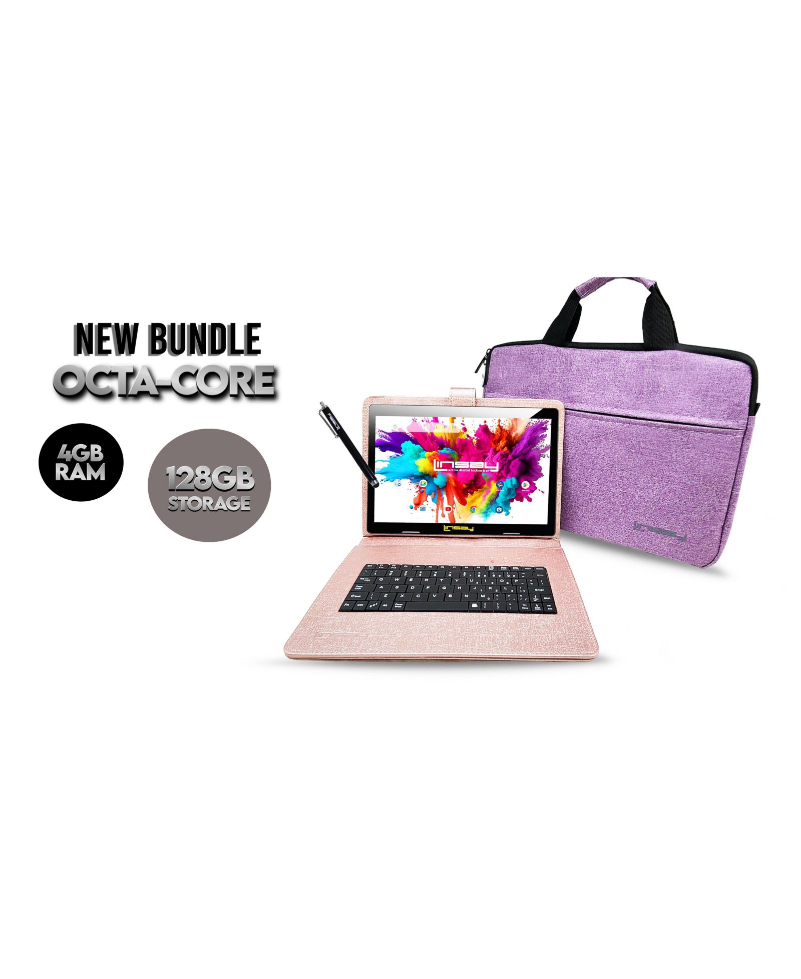 Linsay Octa-Core 10.1" 128GB Android 15 Tablet