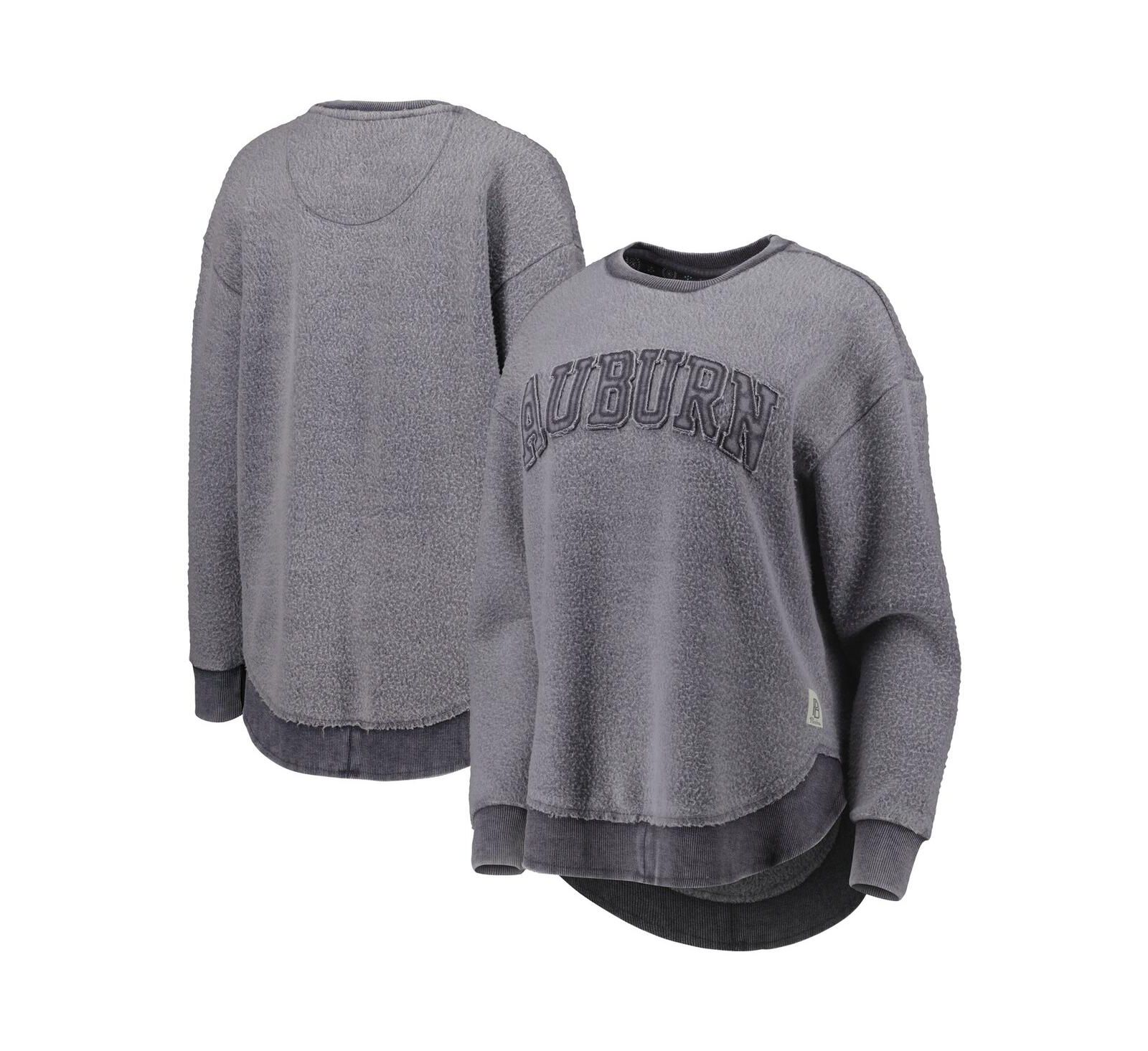 Женский свитшот Pressbox Navy Distressed Auburn Tigers Ponchoville Pullover