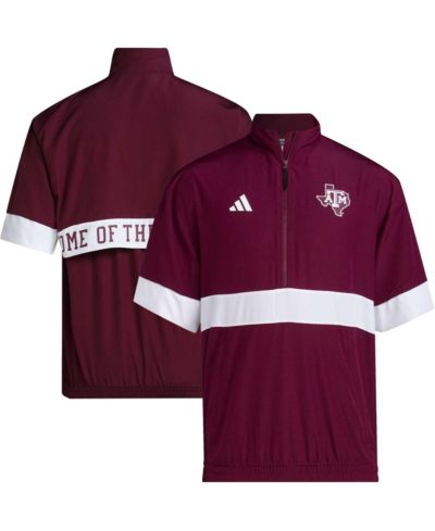 Мужская куртка adidas Maroon Texas A&M Aggies Strategy с коротким рукавом и полумолнией