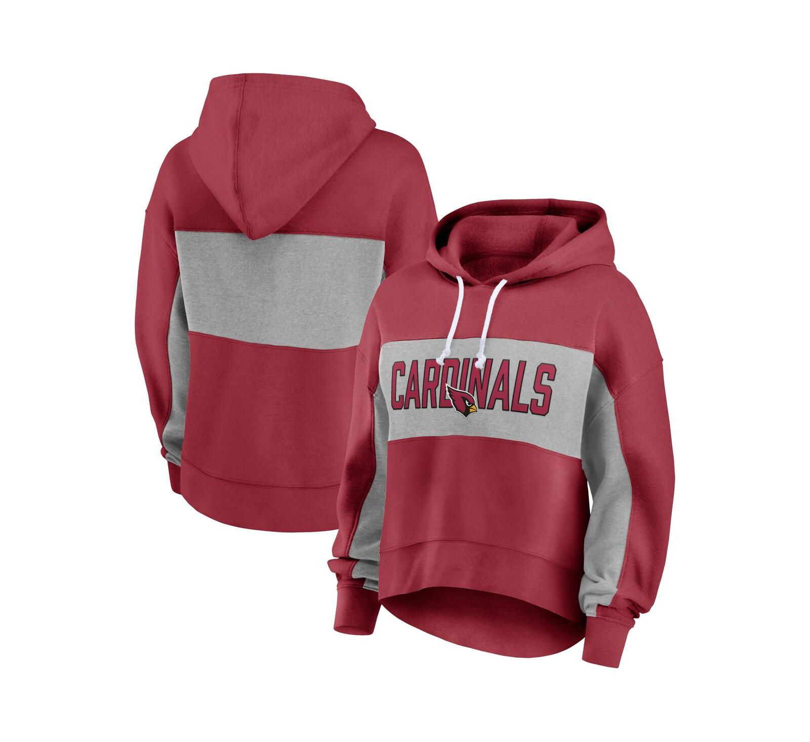 Женский кардинал Arizona Cardinals Filled Stat Sheet Lighweight Modest Crop Hoodie