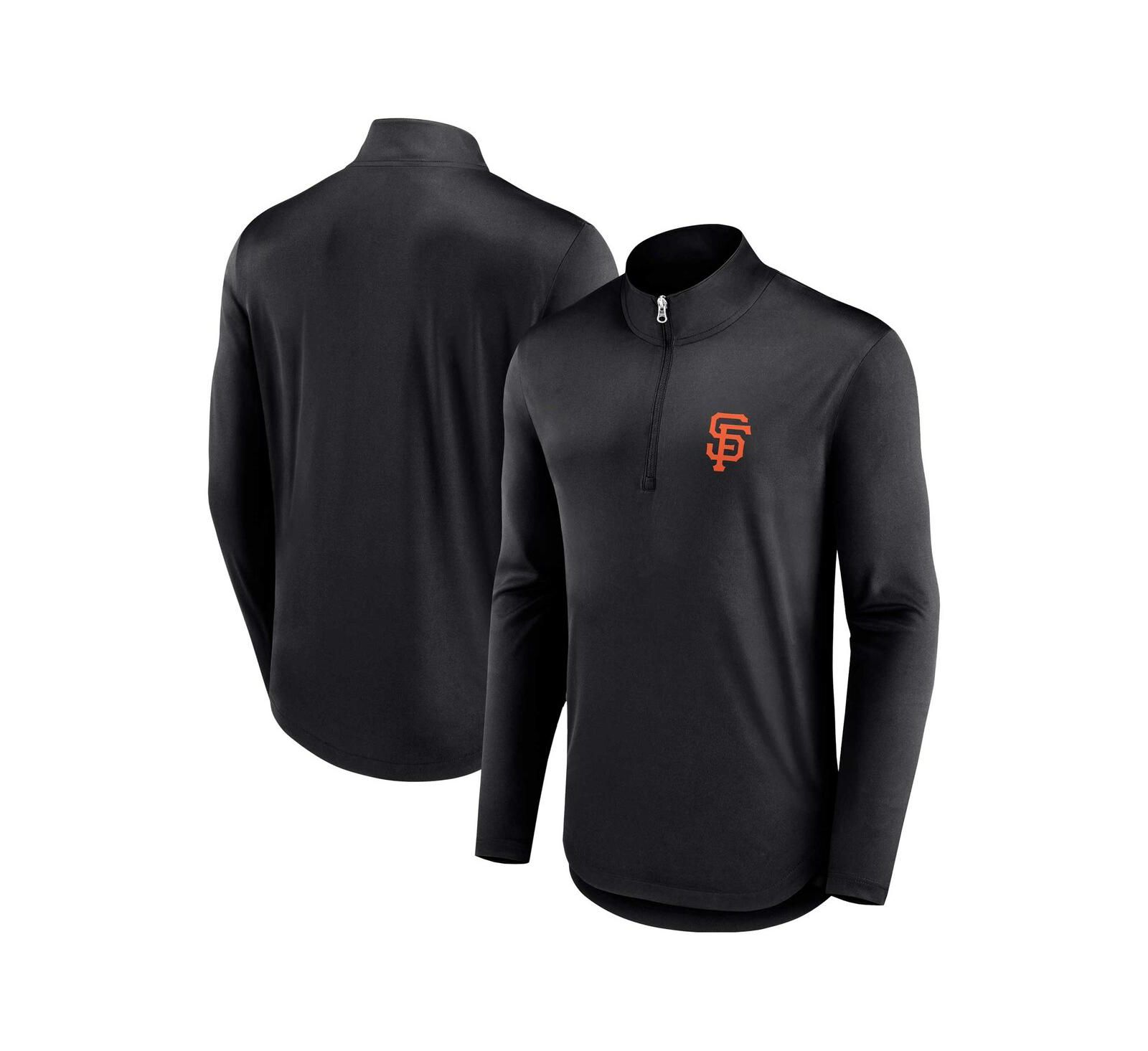 Мужская футболка Fanatics Black San Francisco Giants Quarterback Quarter-Zip Top