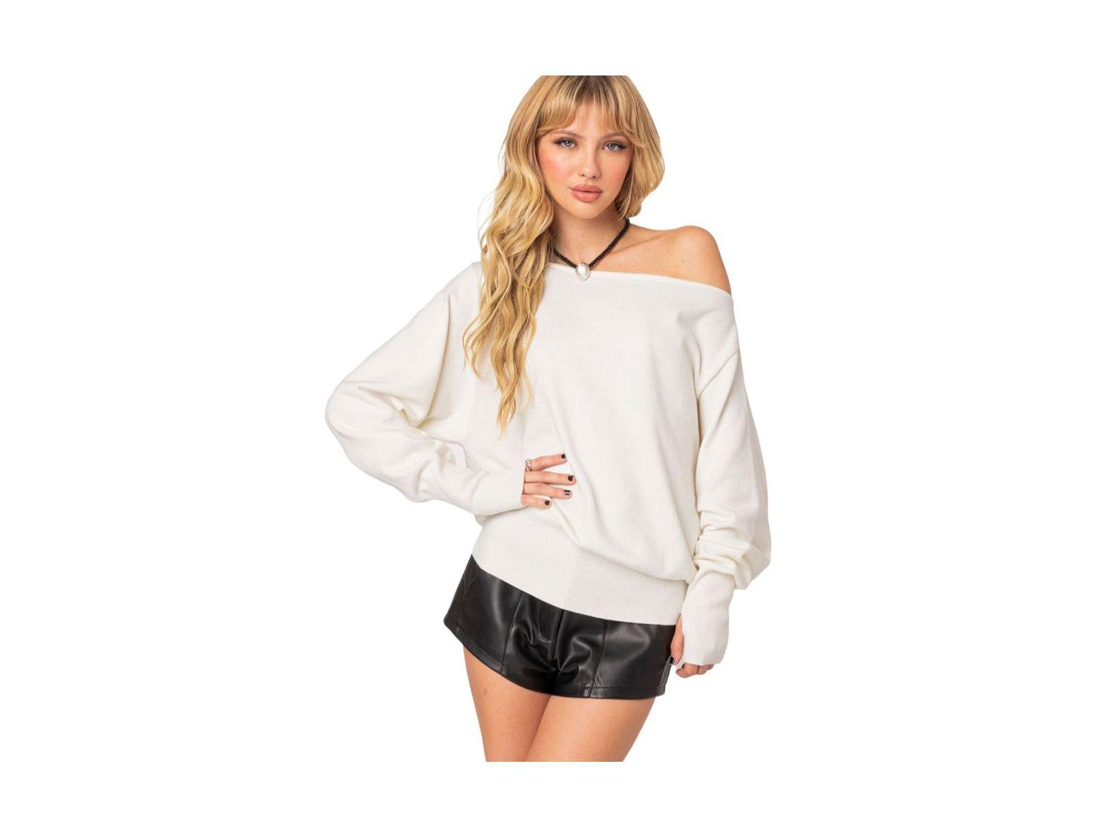 Edikted Women's Off Shoulder Oversized Sweater