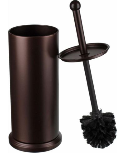 Toilet Bowl Brush and Holder - Bronze Bathroom Accessories Covered Toilet Brush Compact, Space Saving, Deep Cleaning Brush for Tall Toilet Bowl, Great Toilet Bowl Scrubber Cleaner
