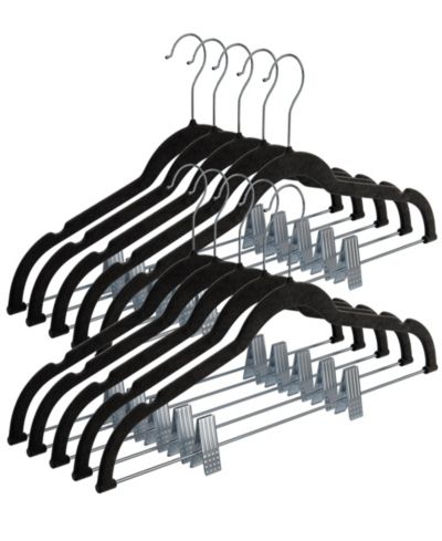 Вешалки для одежды HomeIT 10 Pack Black Velvet with Clips