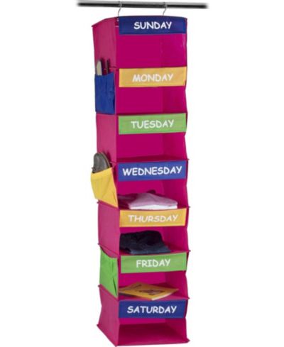 Homeitusa Hanging Rack 7 Shelf Storage Kids Closet Organizer