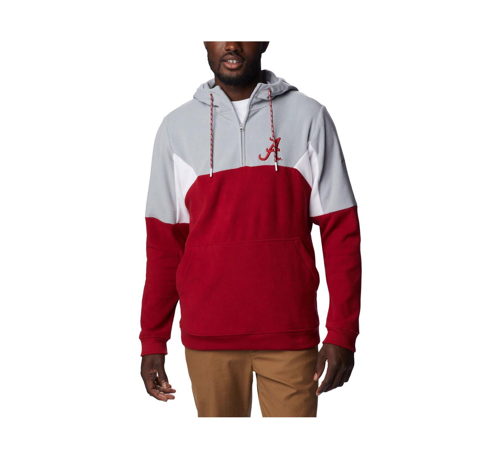 Men's Columbia Crimson Alabama Crimson Tide Lodge Quarter-Zip Hoodie