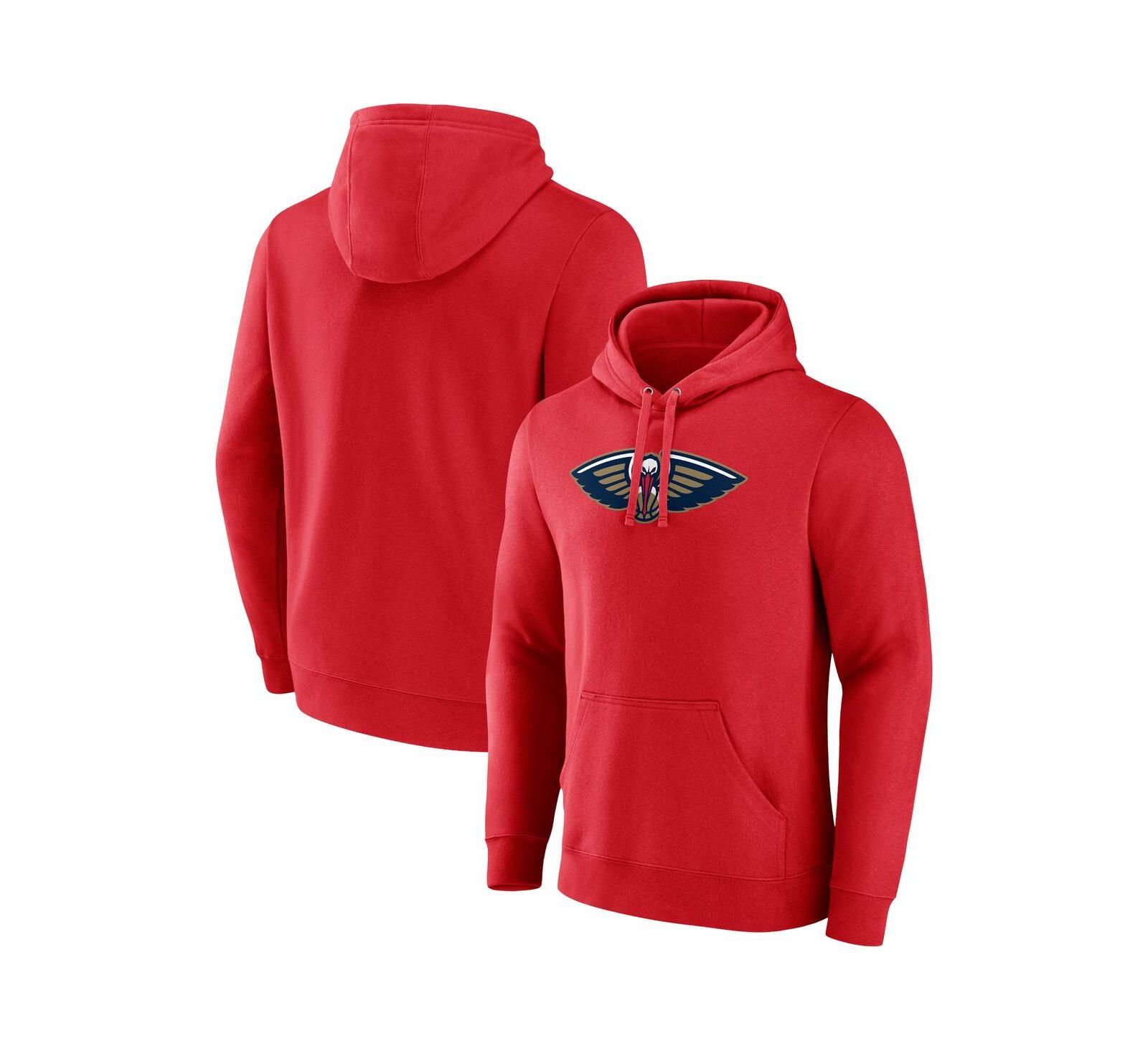 Мужское худи Fanatics Red New Orleans Pelicans Primary Logo Pullover