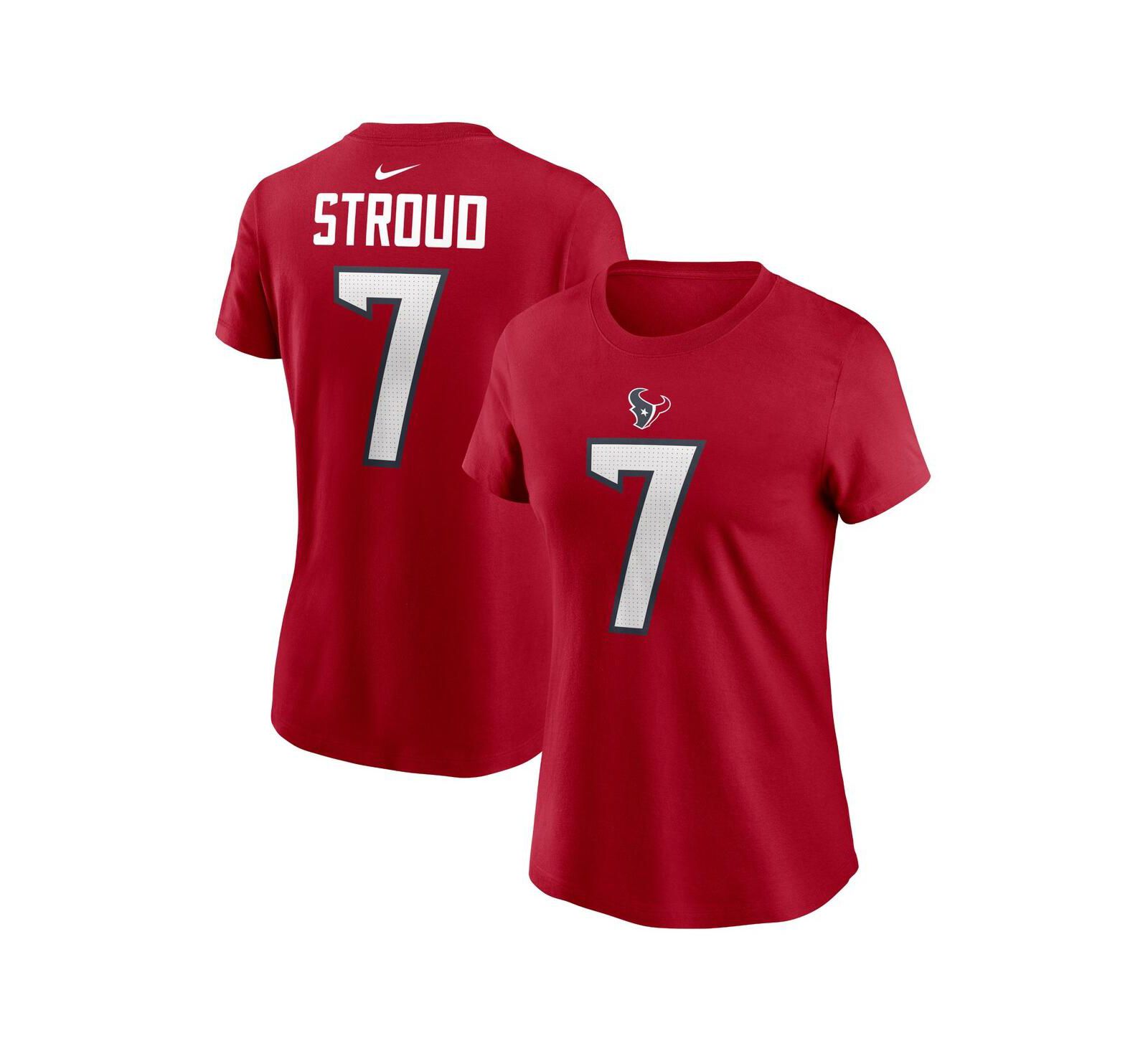 Women's Nike C.J. Stroud Red Houston Texans Player Name and Number T-shirt