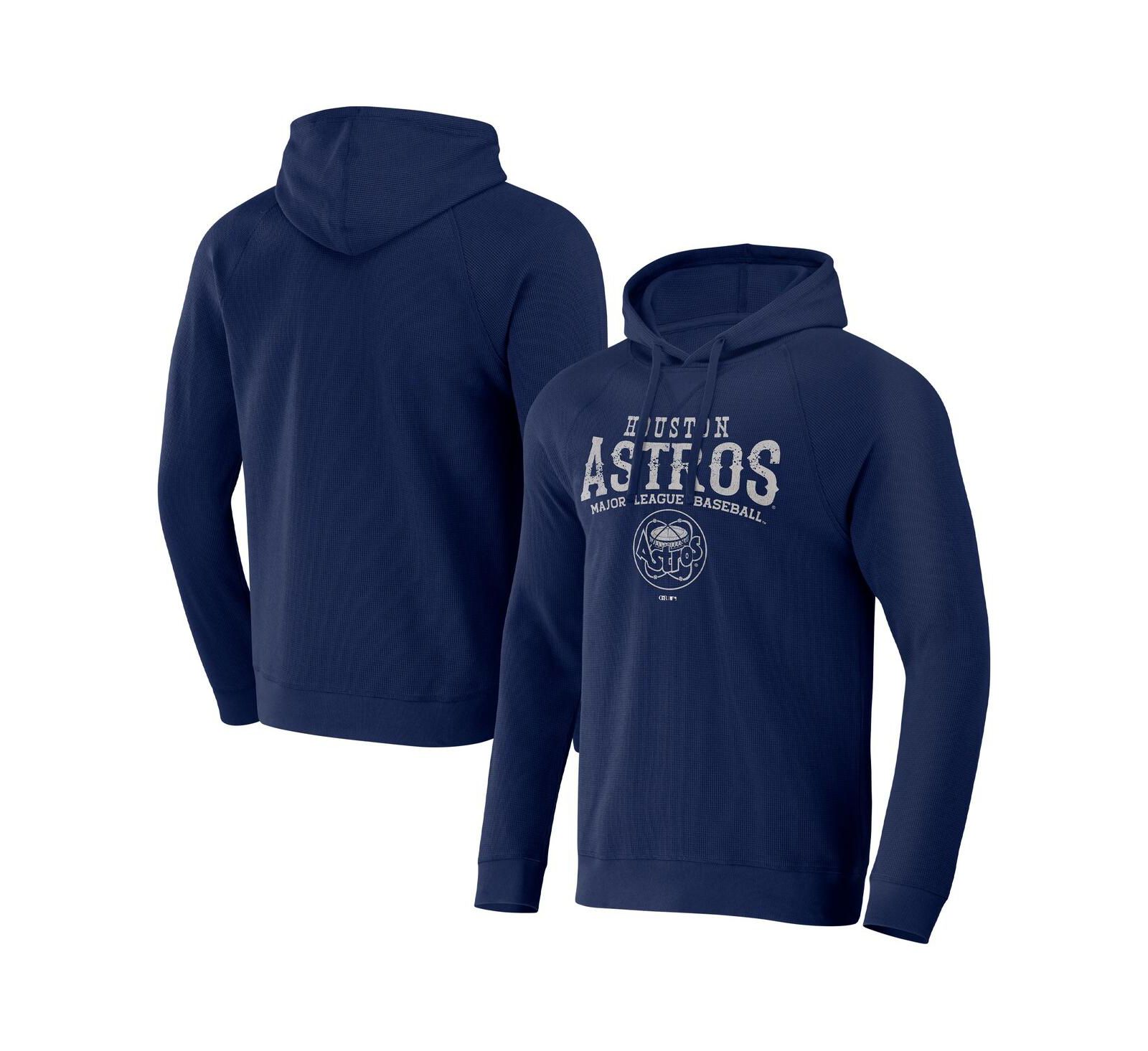 Мужское худи Fanatics Darius Rucker Collection Houston Astros Navy Distressed Waffle-Knit Raglan Pullover
