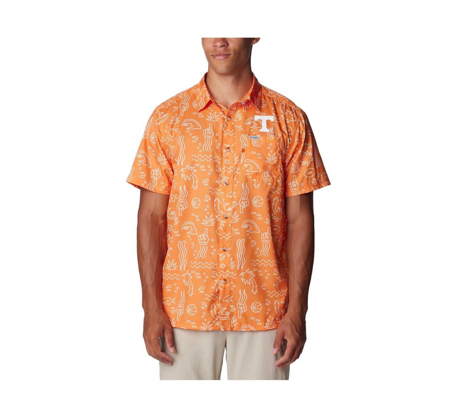 Мужская рубашка Columbia Tennessee Orange Tennessee Volunteers Super Slack Tide Omni-Wick Button-Up