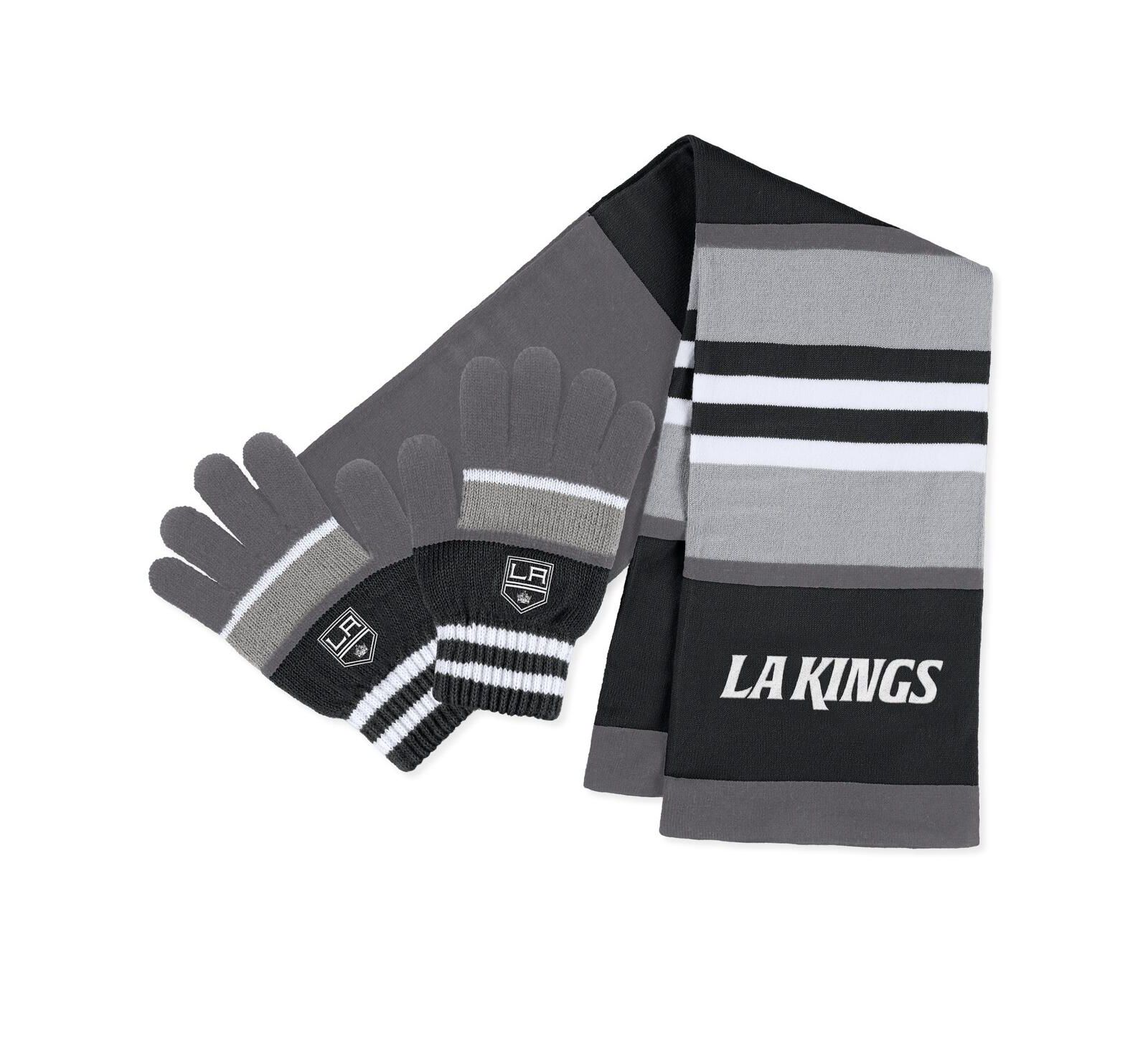 Женский набор WEAR by Erin Andrews Los Angeles Kings Stripe Glove and Scarf