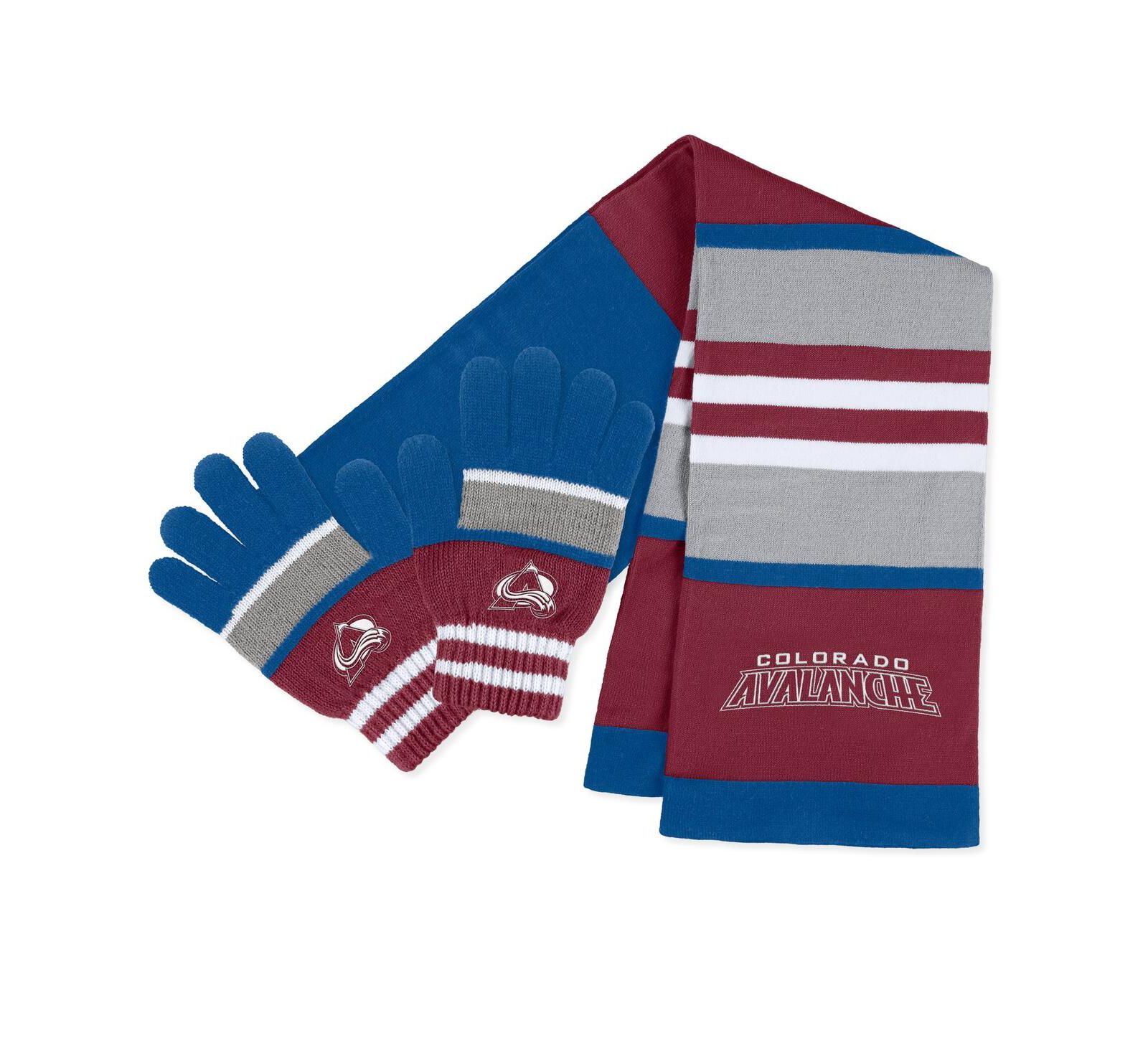 Women's WEAR by Erin Andrews Colorado Avalanche Stripe Glove and Scarf Set