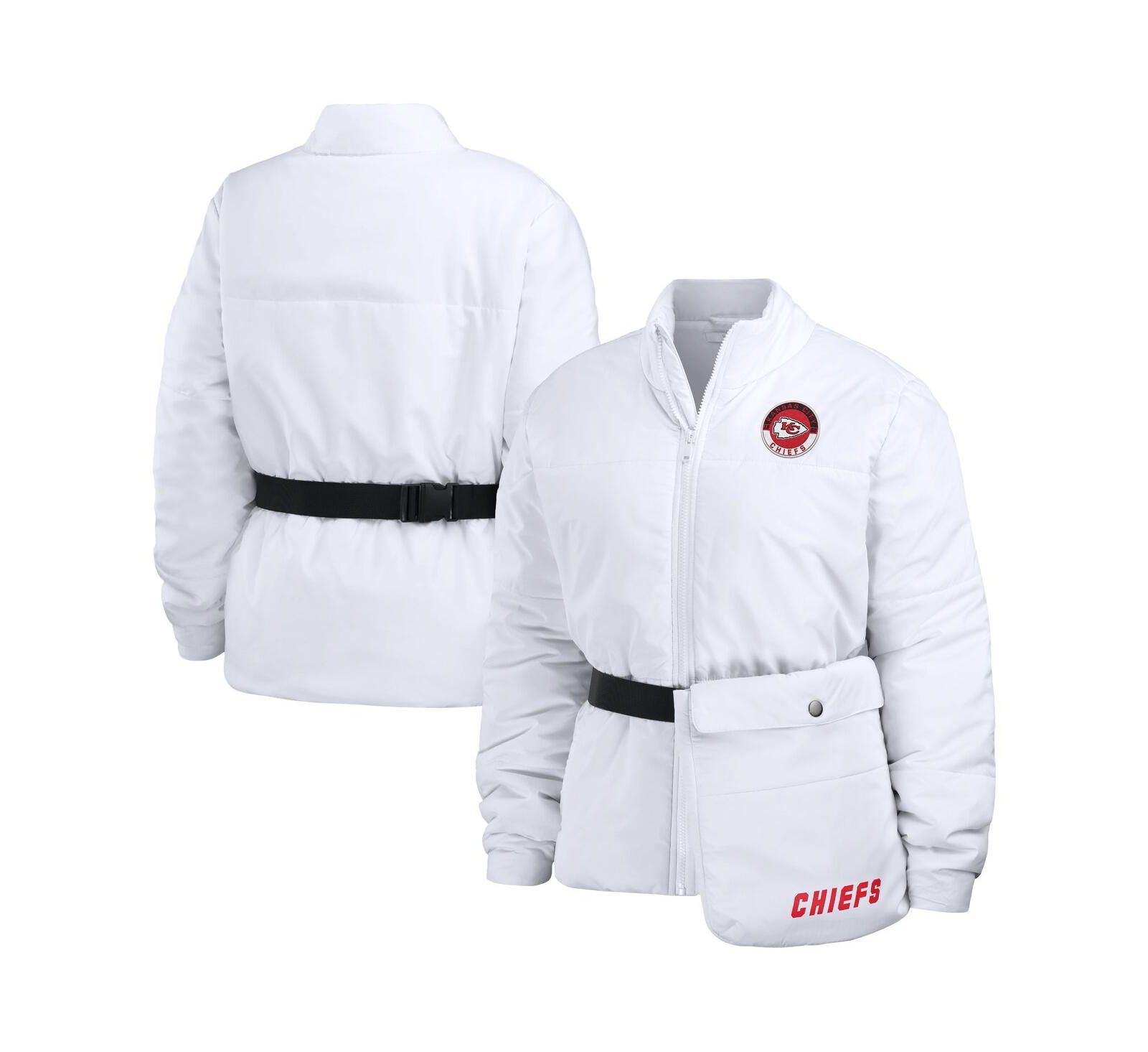 Женская куртка WEAR by Erin Andrews White Kansas City Chiefs Packaway Full-Zip Puffer