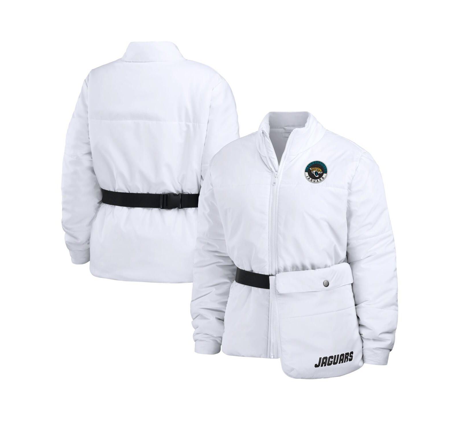 Женская куртка-пуховик WEAR by Erin Andrews White Jacksonville Jaguars Packaway Full-Zip
