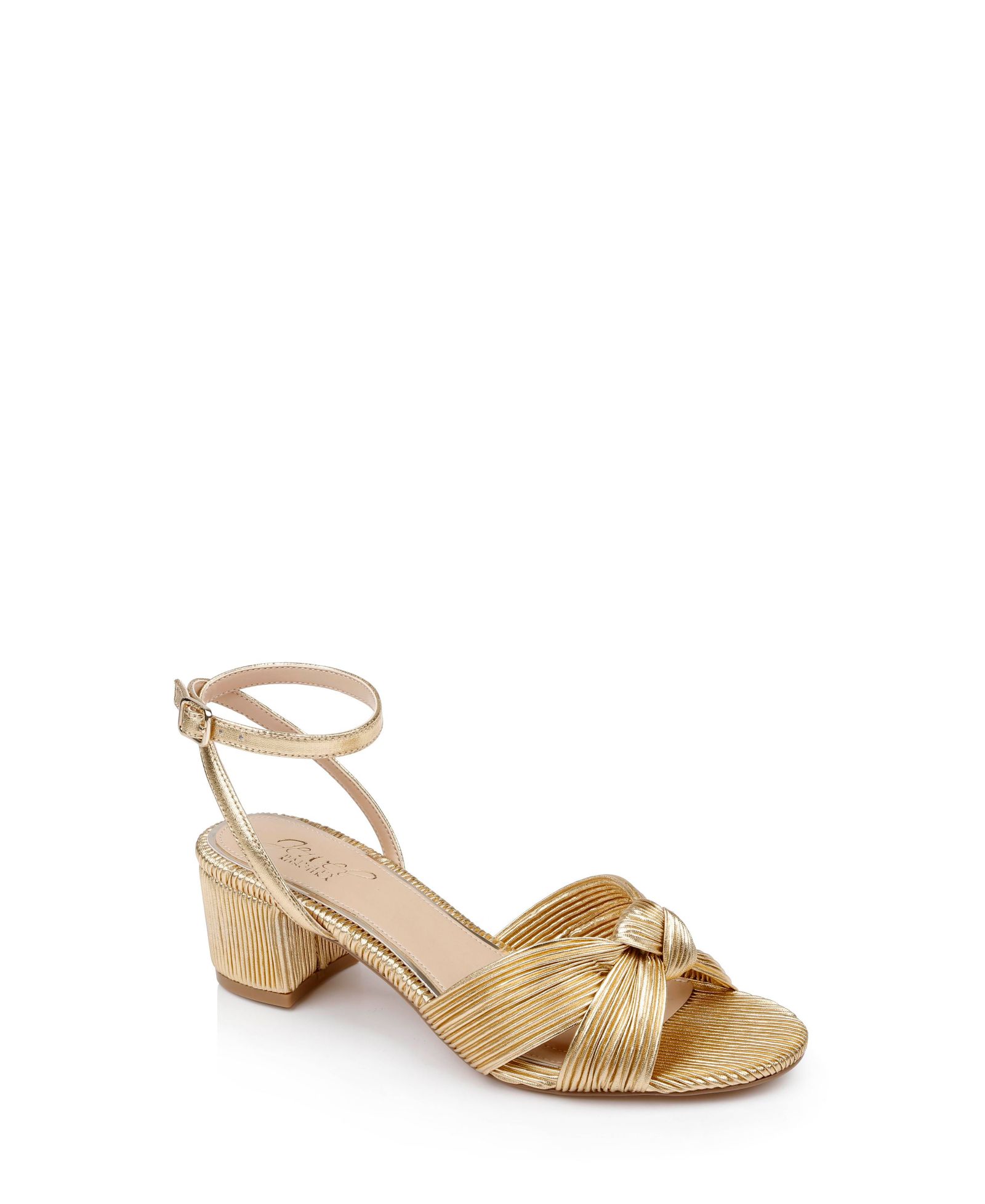 Jewel Badgley Mischka Women's Hudson Knot Block Heel Evening Sandals