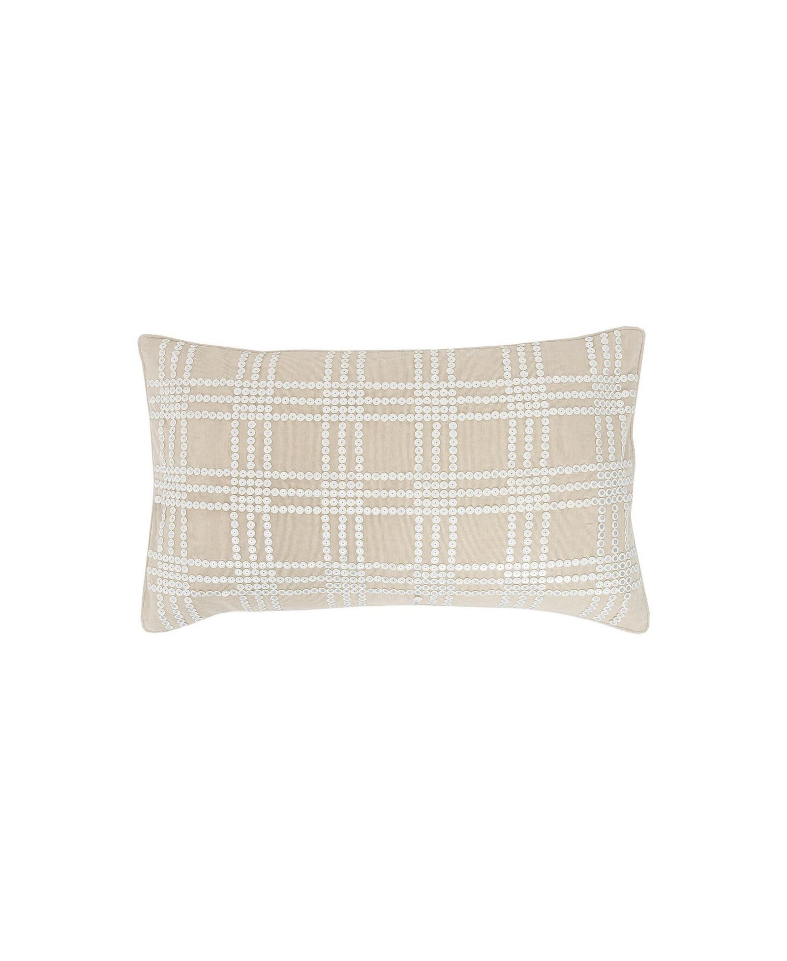 ELISABETH YORK декоративная подушка Sequins Grid 100% Cotton Chambray 14" x 22"