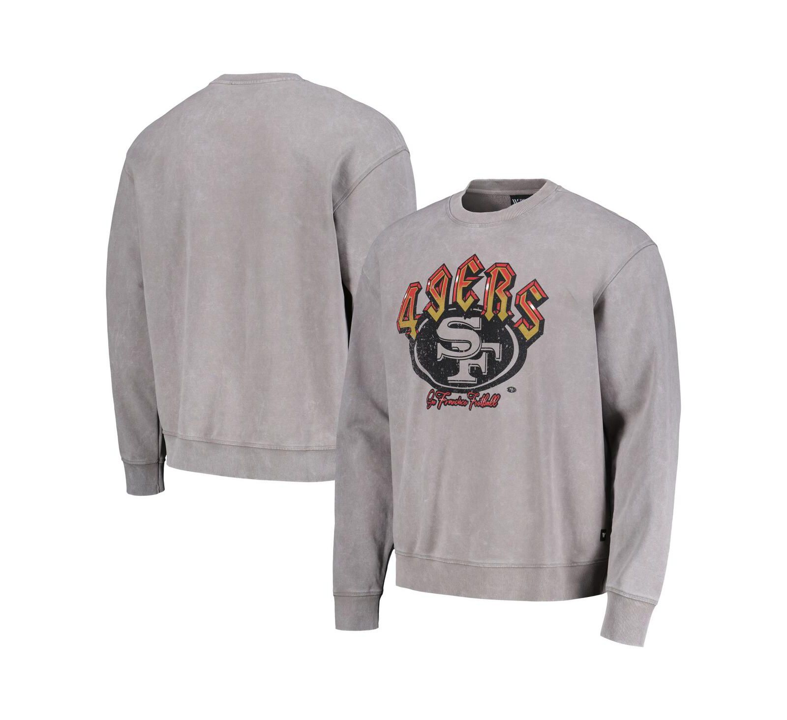 Мужской и женский свитшот The Wild Collective Gray San Francisco 49ers Distressed Pullover