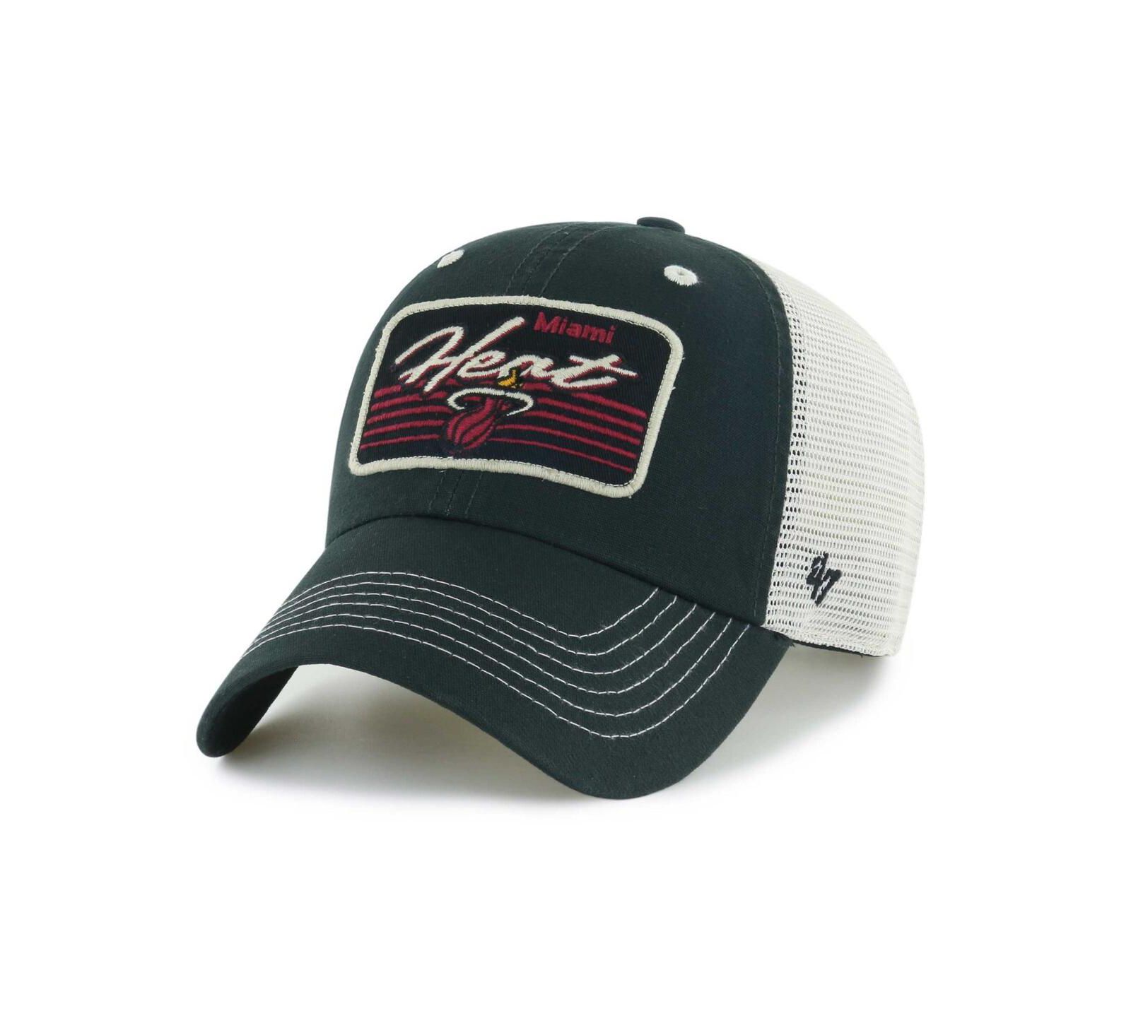 Мужская кепка '47 Brand Miami Heat Five Point Patch Clean Up, черная, регулируемая