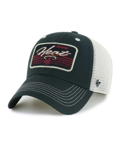 Мужская кепка '47 Brand Miami Heat Five Point Patch Clean Up, черная, регулируемая