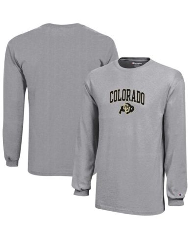 Детская футболка Champion Gray Colorado Buffaloes Arch Over Logo с длинным рукавом