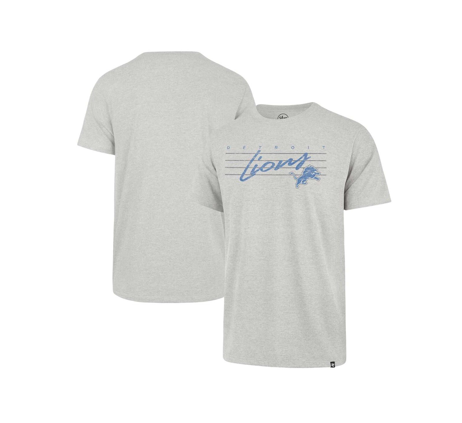 Men's '47 Brand Gray Distressed Detroit Lions Downburst Franklin T-shirt