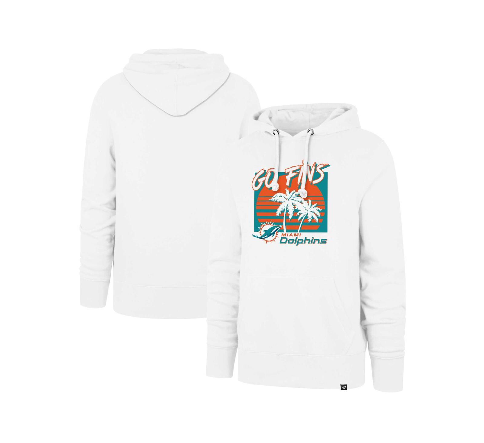 Мужское худи '47 Brand White Miami Dolphins Go Fins Regional Headline Pullover