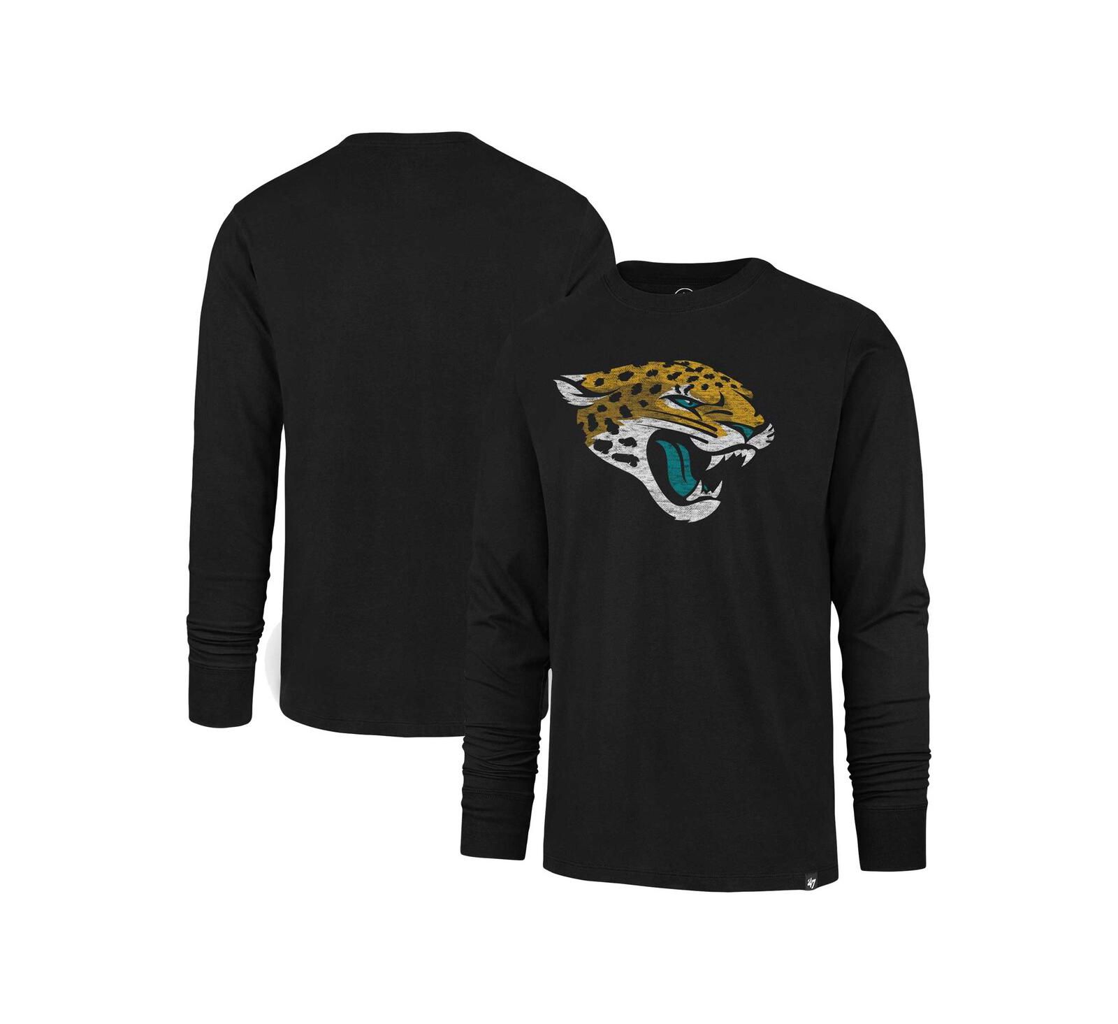 Мужская футболка '47 Brand Jacksonville Jaguars Premier Franklin с длинным рукавом, черная с эффектом потертости