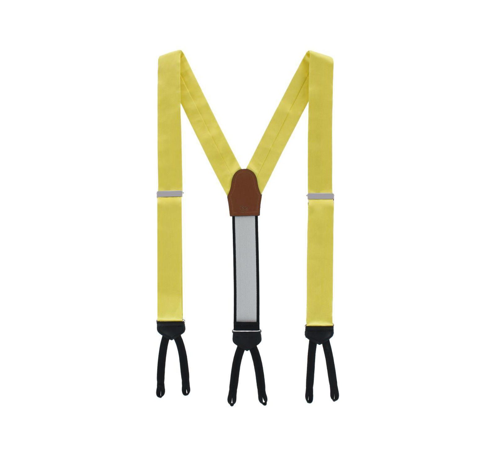 TRAFALGAR Men's Sutton Solid Color Silk Formal Suspenders | Y-Back, Adjustable Braces