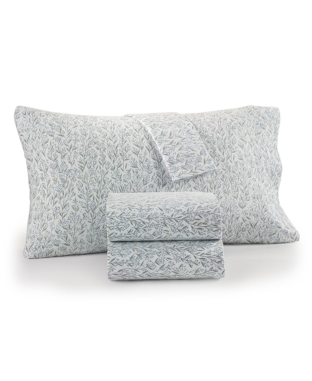 Charter Club Printed Flannel Cotton 4-Pc. Sheet Set, King, Exclusively at Macy’s