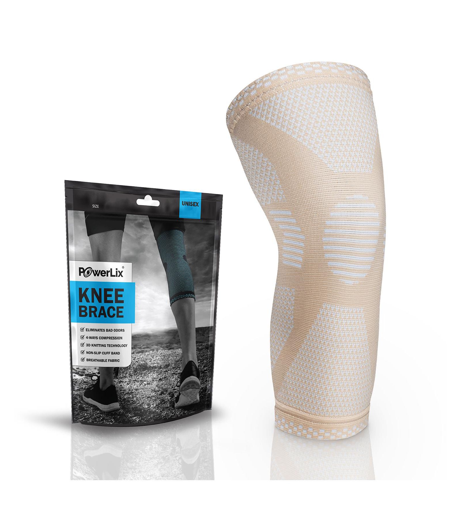 POWERLIX Compression Knee Sleeve for Pain Relief