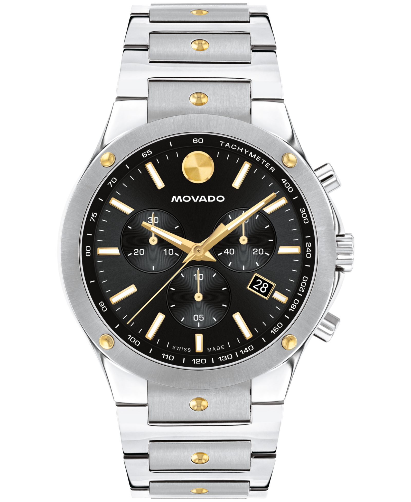 Movado Men's SE Swiss Quartz Chrono Stainless Steel Two-Tone Yellow PVD Watch 42mm