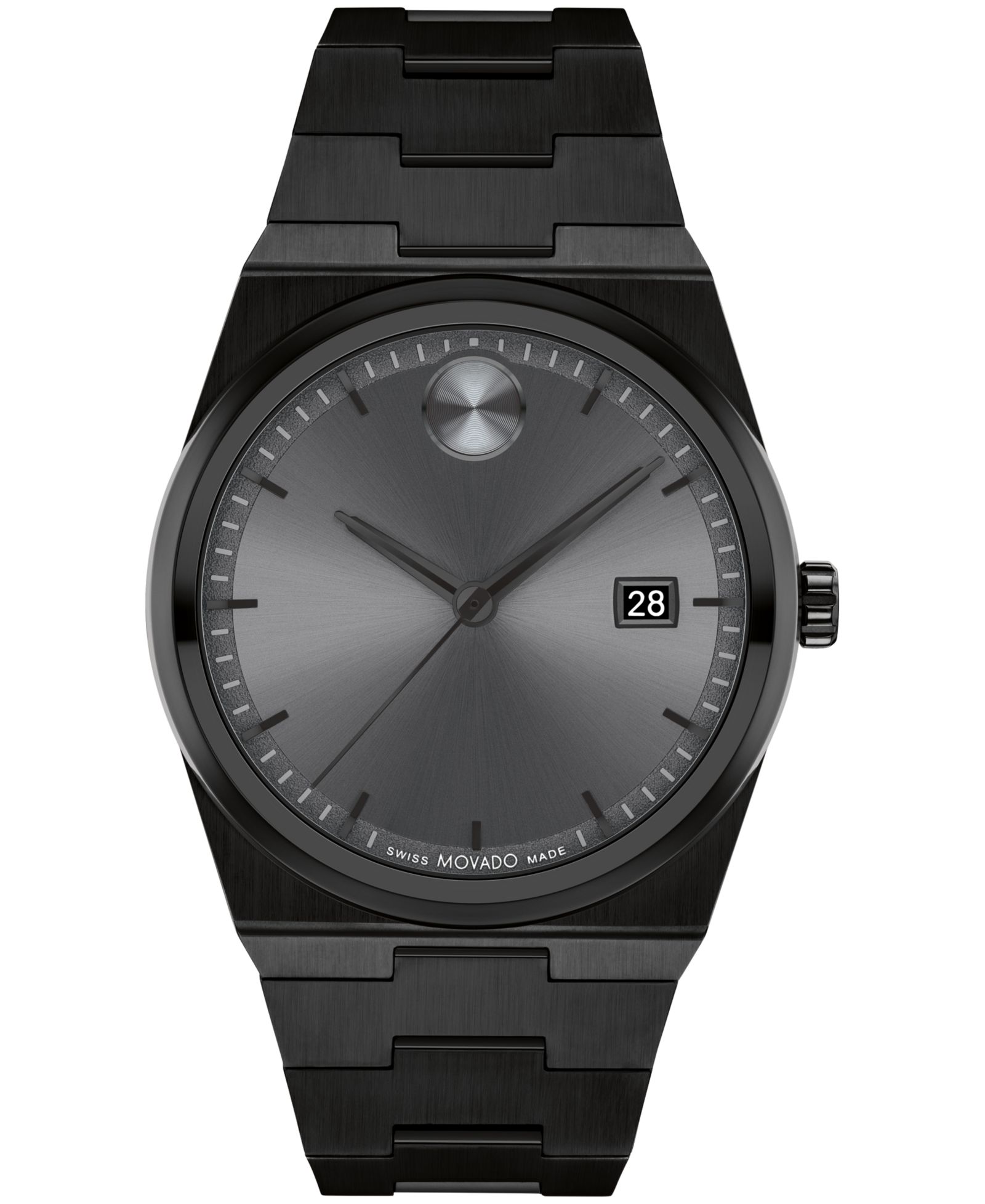 Мужские часы Movado Quest Swiss Quartz Ionic Plated Black Steel 40mm