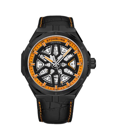 Мужские автоматические часы Stuhrling с кожаным ремешком